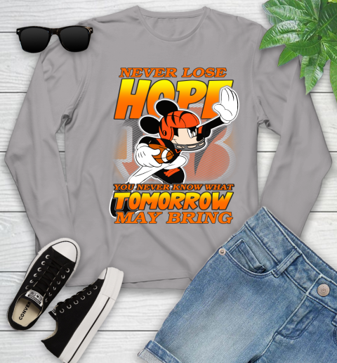Cincinnati Bengals NFL Football Mickey Disney Never Lose Hope Youth Long Sleeve 5
