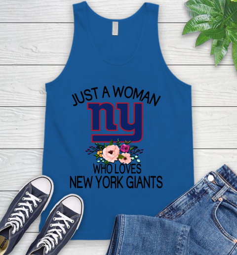 NFL Just A Woman Who Loves New York Giants Football Sports Tank Top 3