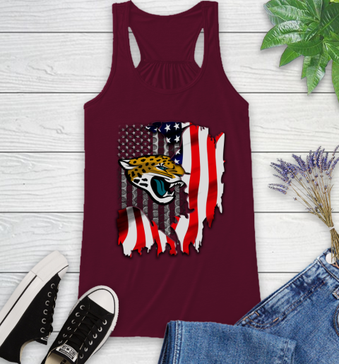 Jacksonville Jaguars NFL Football American Flag Racerback Tank 2