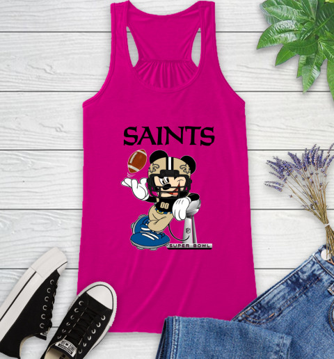 NFL New Orleans Saints Mickey Mouse Disney Super Bowl Football T Shirt Racerback Tank 8