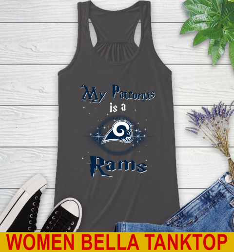 NFL Football Harry Potter My Patronus Is A Los Angeles Rams Racerback Tank - Image 11