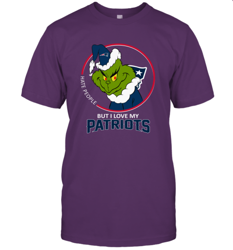 I Hate People But I Love My New England Patriots Grinch NFL Unisex Jersey Tee