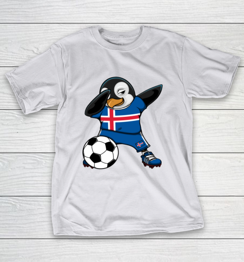 Dabbing Penguin Iceland Soccer Fans Jersey Football Lovers T-Shirt 9