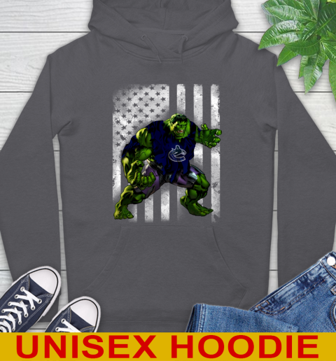 Vancouver Canucks Hulk Marvel Avengers NHL Hockey American Flag Hoodie 7