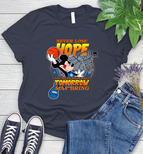 Philadelphia 76ers NBA Basketball Mickey Disney Never Lose Hope Women's T-Shirt 14