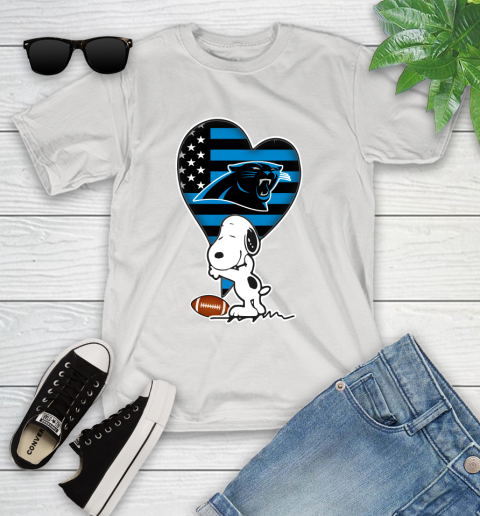 Carolina Panthers NFL Football The Peanuts Movie Adorable Snoopy Youth T-Shirt