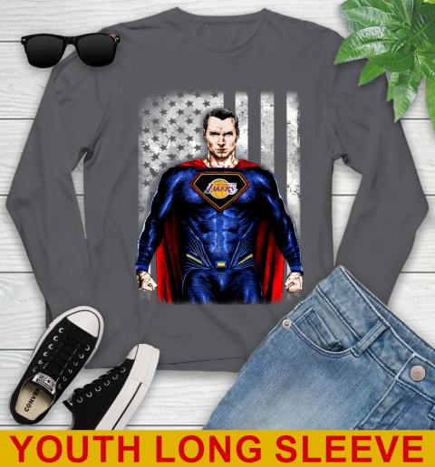 NBA Basketball Los Angeles Lakers Superman DC Shirt Youth Long Sleeve 10 NBA Basketball Los Angeles Lakers Superman DC Shirt Youth Long Sleeve - Image 10