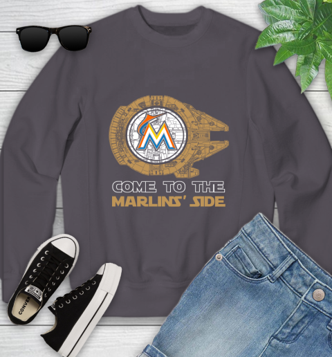 MLB Come To The Miami Marlins Side Star Wars Baseball Sports Youth Sweatshirt 6 MLB Come To The Miami Marlins Side Star Wars Baseball Sports Youth Sweatshirt - Image 6