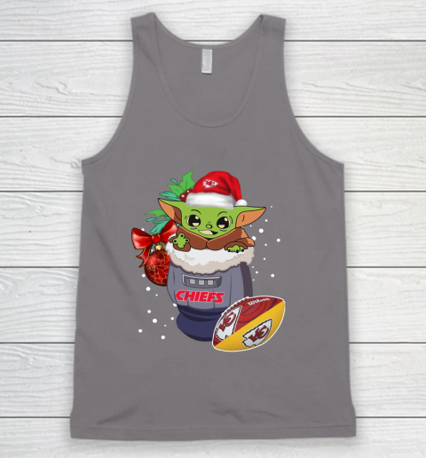 Kansas City Chiefs Christmas Baby Yoda Star Wars Funny Happy NFL Tank Top 7
