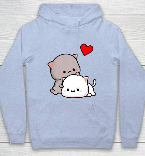 Mochi Peach Cat Goma Love Is Kind Love Hugs Kisses Valentine Hoodie Tee For Sports