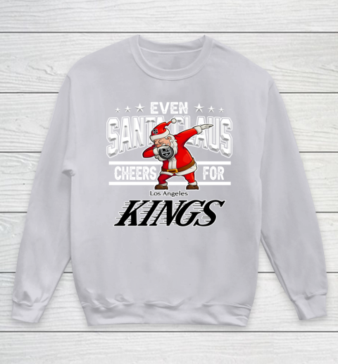 Los Angeles Kings Even Santa Claus Cheers For Christmas NHL Youth Sweatshirt 3