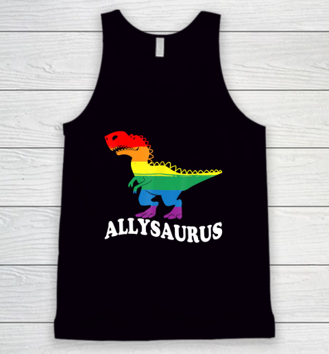 Allysaurus Dinosaur Rainbow Flag For Ally LGBT Pride Tank Top