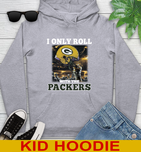 Green Bay Packers NFL Football I Only Roll With My Team Sports Youth Hoodie 6