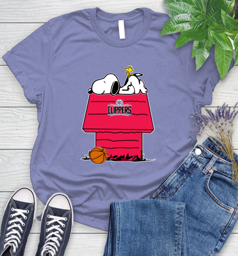 LA Clippers NBA Basketball Snoopy Woodstock The Peanuts Movie Women's T-Shirt 11