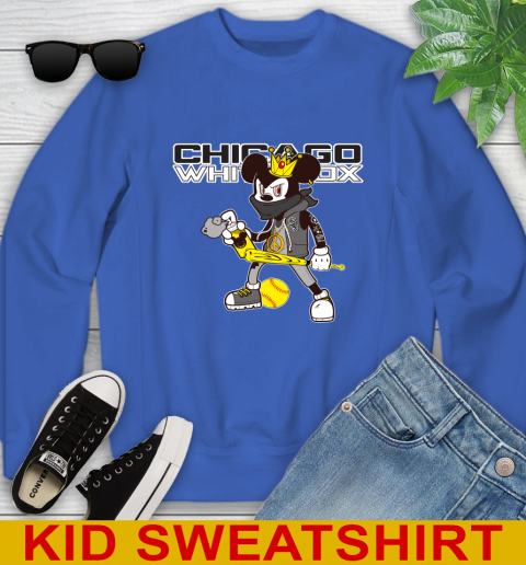 Chicago White Sox MLB Baseball Mickey Peace Sign Sports Youth Sweatshirt 7