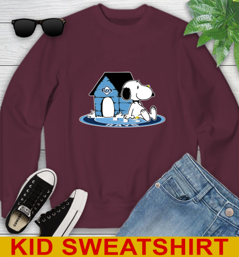 MLB Baseball Tampa Bay Rays Snoopy The Peanuts Movie Shirt Youth Sweatshirt 5