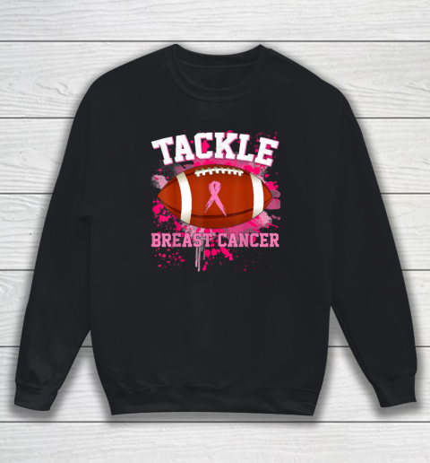 Tackle Football Pink Ribbon Breast Cancer Sweatshirt