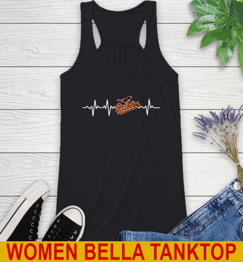 Baltimore Orioles MLB Baseball Heart Beat Shirt Racerback Tank