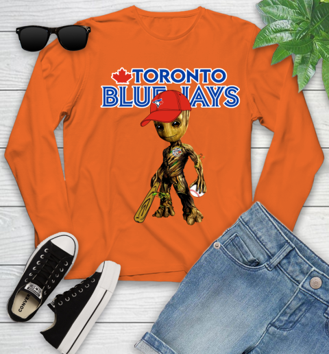MLB Toronto Blue Jays Groot Guardians Of The Galaxy Baseball Youth Long Sleeve 4