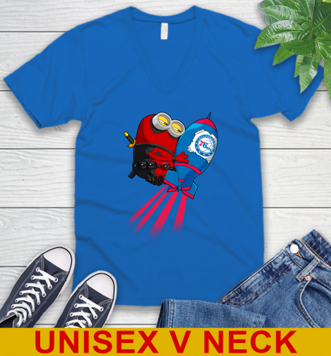 NBA Basketball Philadelphia 76ers Deadpool Minion Marvel Shirt V-Neck T-Shirt 5