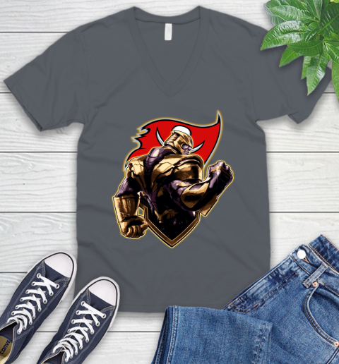 NFL Thanos Avengers Endgame Football Sports Tampa Bay Buccaneers V-Neck T-Shirt 5