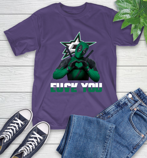 NHL Dallas Stars Deadpool Love You Fuck You Hockey Sports T-Shirt 5