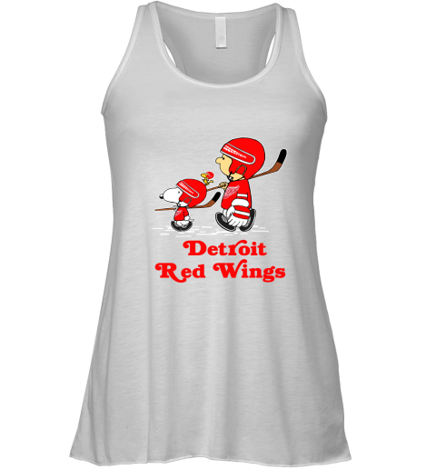Let's Play Detroit Red Wings Ice Hockey Snoopy NHL Racerback Tank