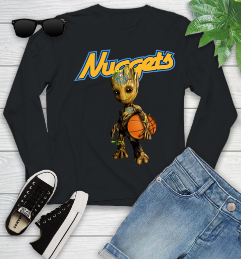 Denver Nuggets NBA Basketball Groot Marvel Guardians Of The Galaxy Youth Long Sleeve 2