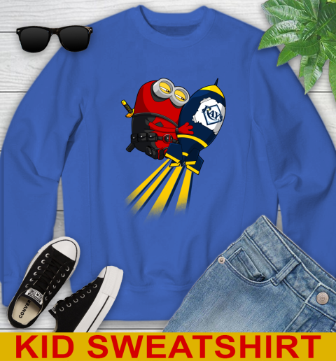 MLB Baseball Tampa Bay Rays Deadpool Minion Marvel Shirt Youth Sweatshirt 6