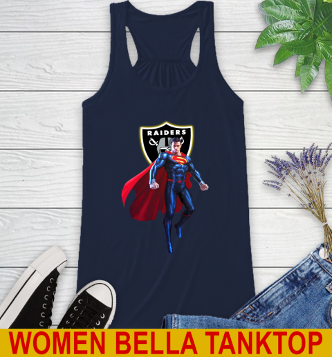 NFL Superman DC Sports Football Oakland Raiders Racerback Tank 11