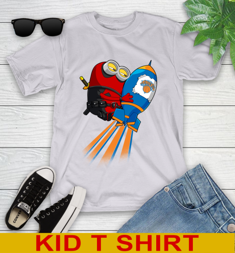 NBA Basketball New York Knicks Deadpool Minion Marvel Shirt Youth T-Shirt 4