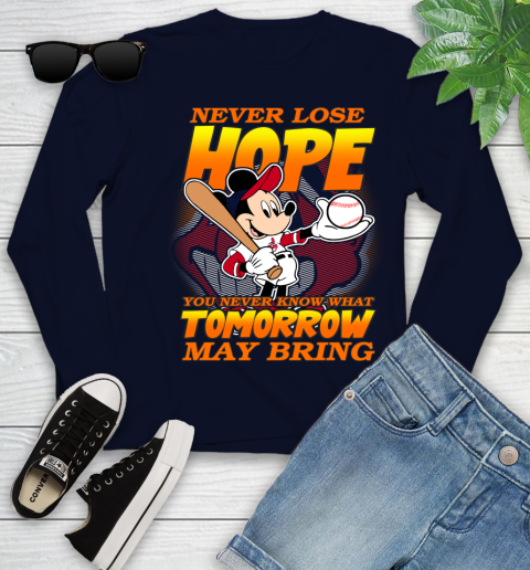 Cleveland Indians MLB Baseball Mickey Disney Never Lose Hope Youth Long Sleeve 2