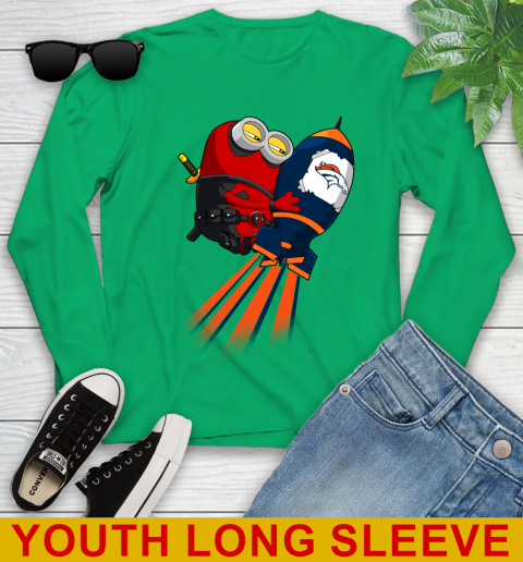 NFL Football Denver Broncos Deadpool Minion Marvel Shirt Youth Long Sleeve 7