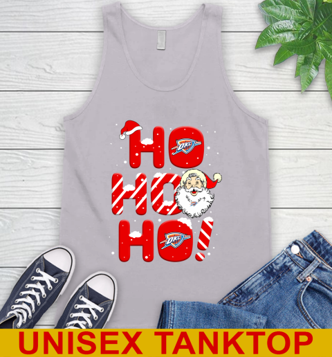 Oklahoma City Thunder NBA Basketball Ho Ho Ho Santa Claus Merry Christmas Shirt Tank Top - Image 4