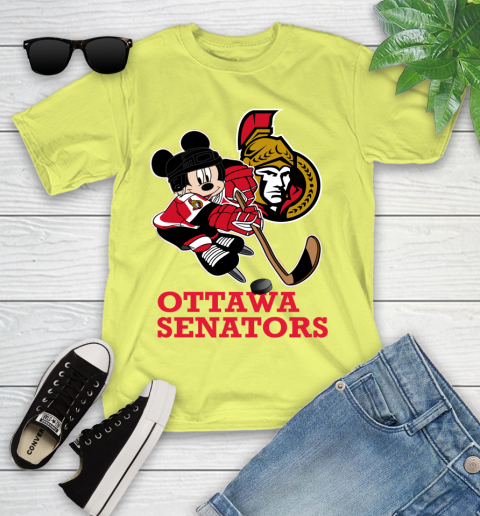 NHL Ottawa Senators Mickey Mouse Disney Hockey T Shirt Youth T-Shirt 8