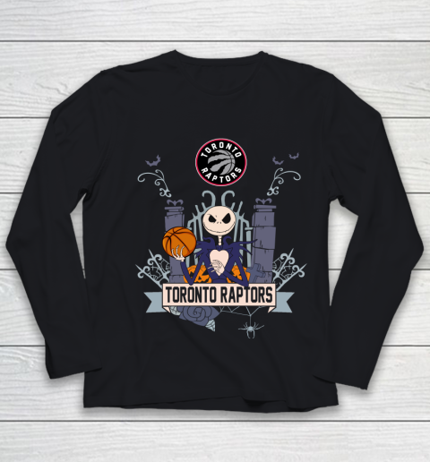 NBA Toronto Raptors Basketball Jack Skellington Halloween Youth Long Sleeve