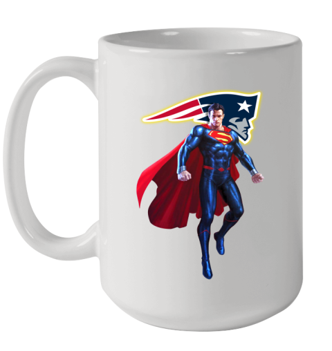 NFL Superman DC Sports Football New England Patriots Ceramic Mug 15oz