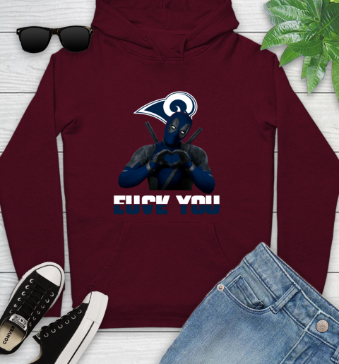 NHL Los Angeles Rams Deadpool Love You Fuck You Football Sports Youth Hoodie 7
