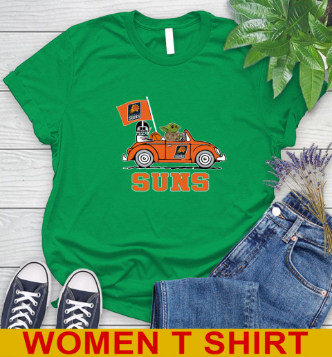 NBA Basketball Phoenix Suns Darth Vader Baby Yoda Driving Star Wars Shirt Women's T-Shirt 6