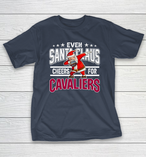 Cleveland Cavaliers Even Santa Claus Cheers For Christmas NBA T-Shirt 3