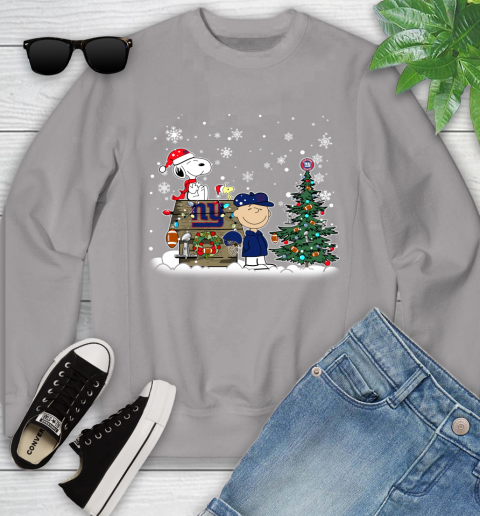 NFL New York Giants Snoopy Charlie Brown Christmas Football Super Bowl Sports Youth Sweatshirt 3