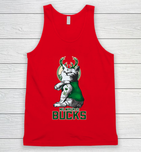 NBA Basketball My Cat Loves Milwaukee Bucks Tank Top 5