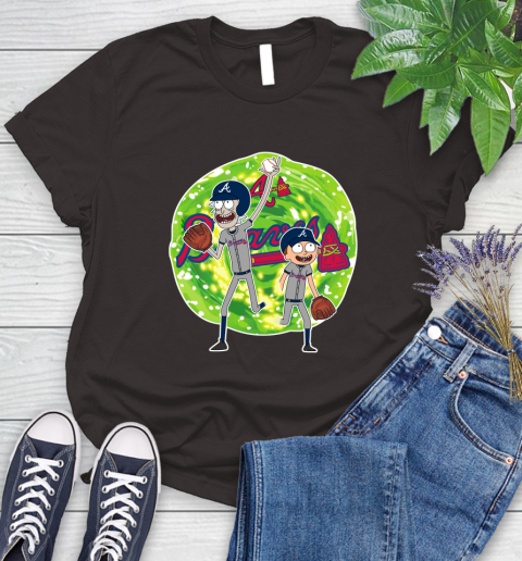 MLB Atlanta Braves Rick And Morty Baseball Sports Women's T-Shirt 8