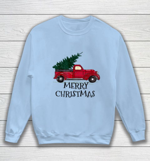 Vintage Red Truck With Merry Christmas Tree Sweatshirt 4