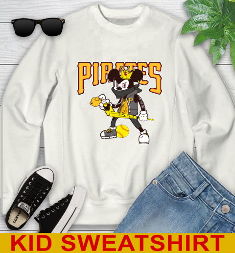 Pittsburgh Pirates MLB Baseball Mickey Peace Sign Sports Youth Sweatshirt