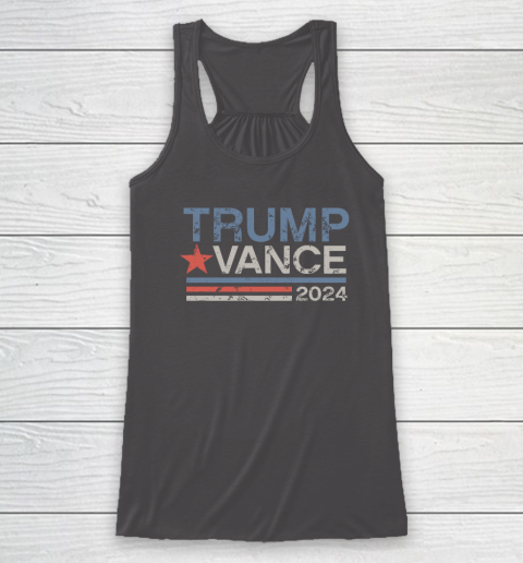 Trump Vance 2024 Retro Stripe Trump JD Vance Racerback Tank 6