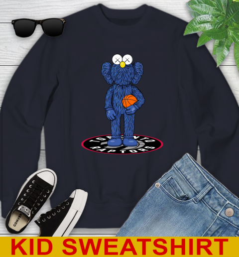 NBA Basketball Toronto Raptors Kaws Bff Blue Figure Shirt Youth Sweatshirt 3
