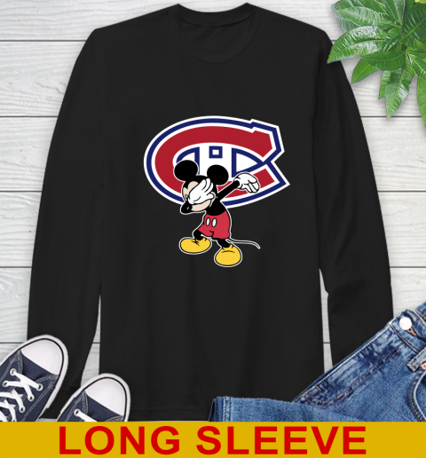 Montreal Canadiens NHL Hockey Dabbing Mickey Disney Sports Long Sleeve T-Shirt 2
