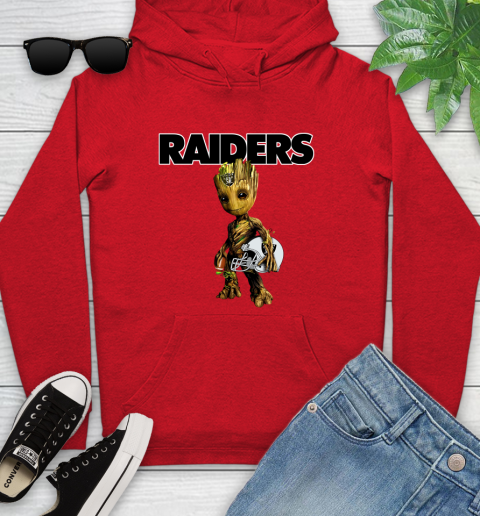 Oakland Raiders NFL Football Groot Marvel Guardians Of The Galaxy Youth Hoodie 11