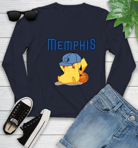 NBA Pikachu Basketball Sports Memphis Grizzlies Youth Long Sleeve 3